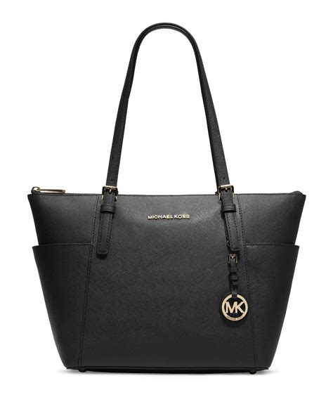 michael kors jet set tote black patent|Michael Kors jet set saffiano.